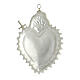 Ex voto heart pierced with sword in 925 silver flames s2
