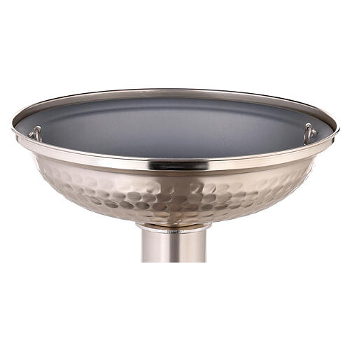 Baptismal font in silver  lated bronze, hammered 6