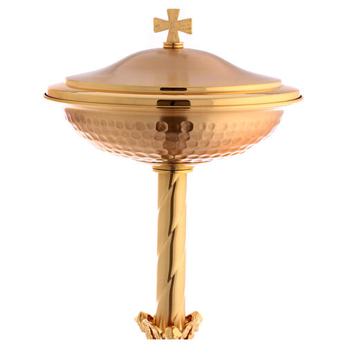 Baptismal font in gold plated bronze with angels 2