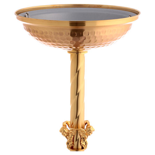 Baptismal font in gold plated bronze with angels 8