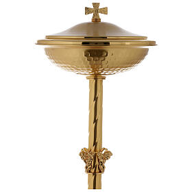 Fuente bautismal con amorcillos bronce dorado