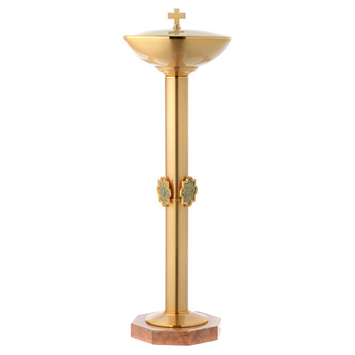 Baptismal Font gold plated with blue nickel decorations 2
