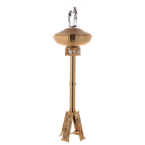 Baptismal font in gold-plated brass 1