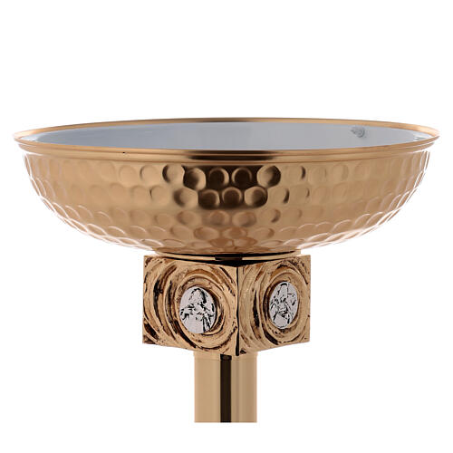 Baptismal font in gold-plated brass 10