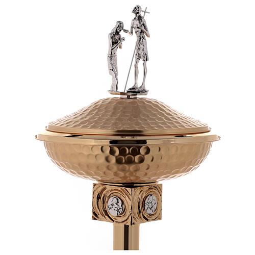 Baptismal font in gold-plated brass 11