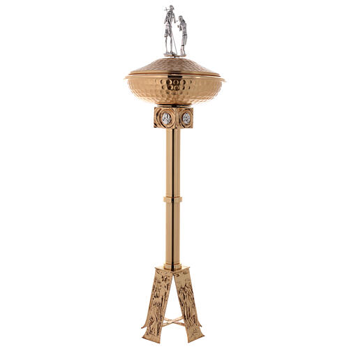 Baptismal font in gold-plated brass 13