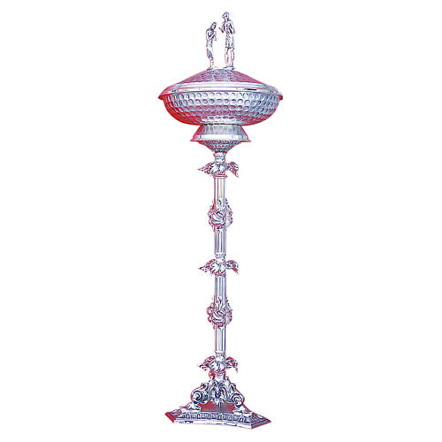 Battistero ottone fuso argento San Giovanni Battista 1