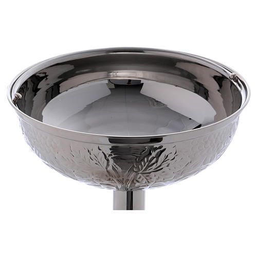 Baptismal font with grape bunches and leaves in silver brass 3