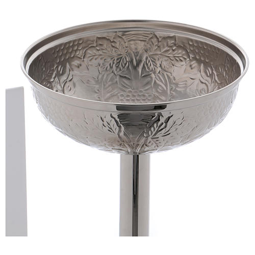 Baptismal font with grape bunches and leaves in silver brass 6