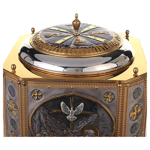 Fuente bautismal cobre cincelado estilo bizantino 110x45 2