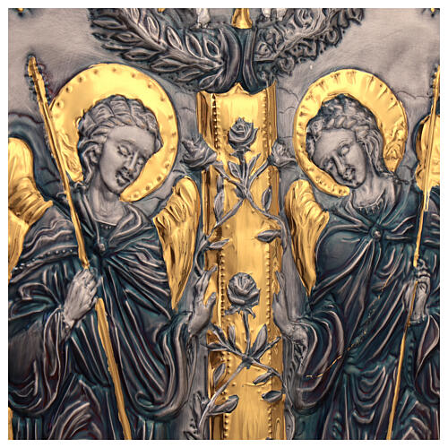 Fonte battesimale rame cesellato stile bizantino 110x45 18