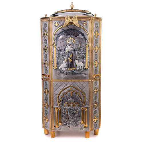 Pia batismal cobre cinzelado estilo bizantino 110x45 cm 1