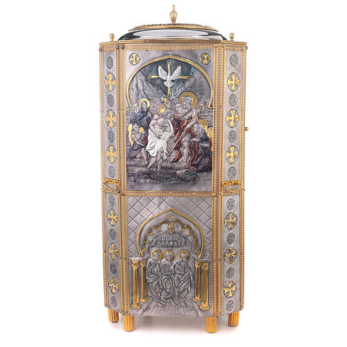 Pia batismal cobre cinzelado estilo bizantino 110x45 cm 3