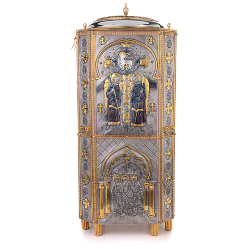 Pia batismal cobre cinzelado estilo bizantino 110x45 cm 8