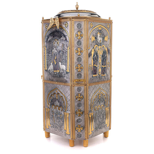 Pia batismal cobre cinzelado estilo bizantino 110x45 cm 10