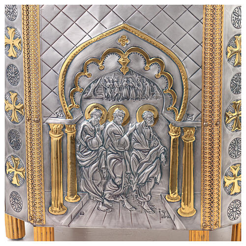 Chiseled copper baptismal font Byzantine style 110x45 cm 9