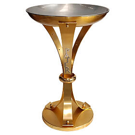 Golden baptismal font with silver finish, 40 in