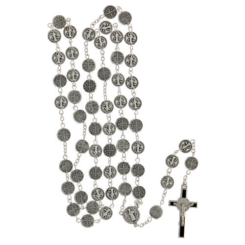 Rosenkranz aus Metall mit Heiligem Benedikt, 9 mm 4