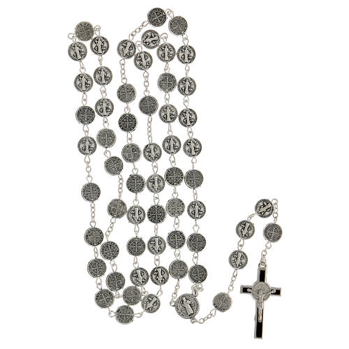 Różaniec metalowy koraliki Świętego Benedykta, 9 mm 4