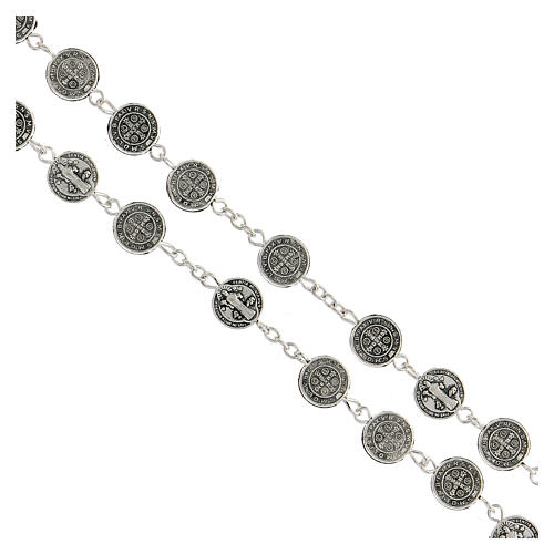 Metal rosary with Saint Benedict beads 9 mm 3