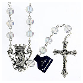 Rosary with transparent crystal beads 10 mm