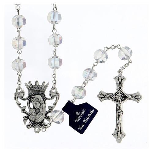 Rosary with transparent crystal beads 10 mm 1