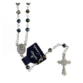 Rosary with black crystal beads 4 mm
