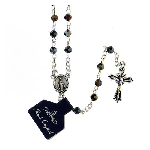 Rosary with black crystal beads 4 mm 1