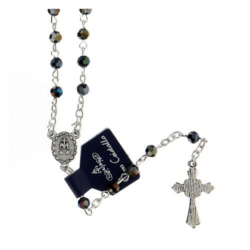 Rosary with black crystal beads 4 mm 2