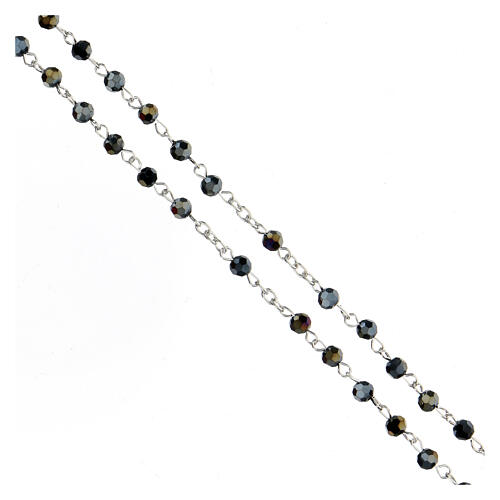 Rosary with black crystal beads 4 mm 3