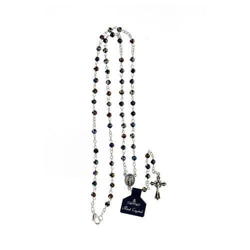 Rosary with black crystal beads 4 mm 4