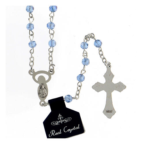 Rosary with light blue crystal beads of 4 mm 2