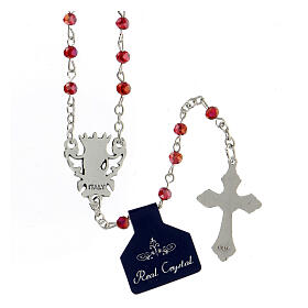 Rosary with red crystal beads of 4 mm