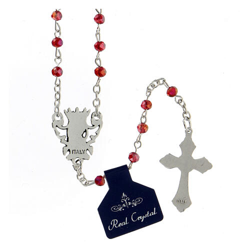 Rosary with red crystal beads of 4 mm 2