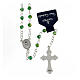 Metal rosary with green crystal beads of 4 mm s2