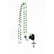 Metal rosary with green crystal beads 4 mm s4