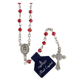 Rosary with red crystal beads of 4 mm