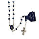 Blue crystal rosary, 4 mm beads and snap hook s1