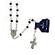 Blue crystal rosary, 4 mm beads and snap hook s2