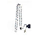Blue crystal rosary, 4 mm beads and snap hook s4