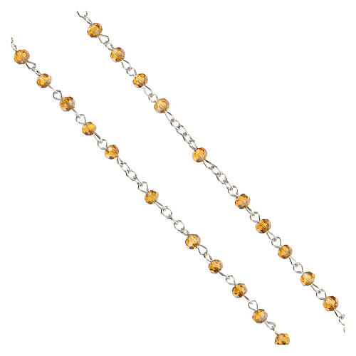 Różaniec z kryształowymi koralikami, topaz, 4 mm 3