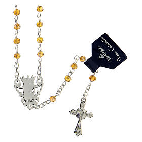 Rosary with crystal topaz beads 4 mm