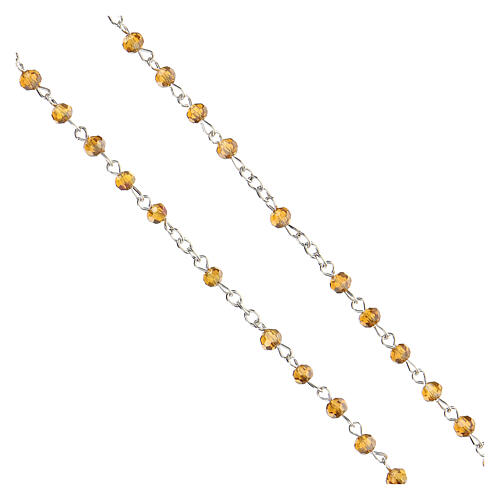 Rosary with crystal topaz beads 4 mm 3