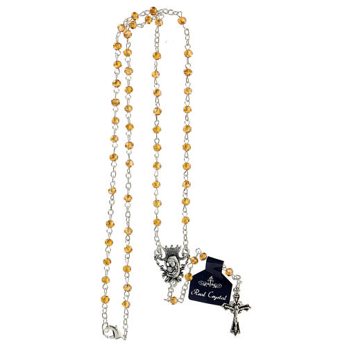 Rosary with crystal topaz beads 4 mm 4
