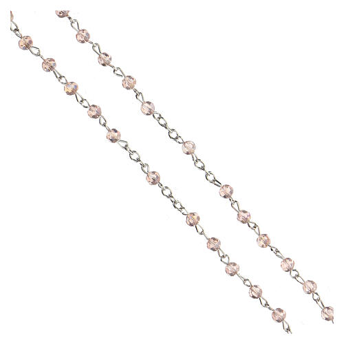 Pink crystal rosary with 4 mm beads 3