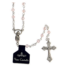 Rosary with crystal pink beads 4 mm
