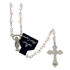 Rosary with crystal pink beads 4 mm