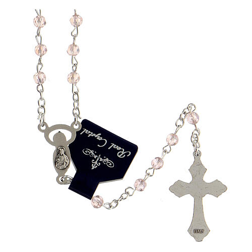 Rosary with crystal pink beads 4 mm 2