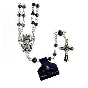 Double rosary with 4 mm black crystal beads