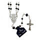 Double rosary with 4 mm black crystal beads s2